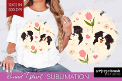 Cute Dog Round Tshirt Background - Chibi Puppy PNG Product Image 1