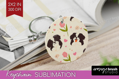 Cute Dog Keychain PNG - Chibi Puppy Keychain Sublimation Product Image 1