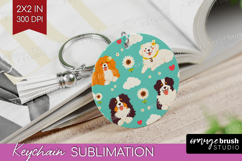 Cute Dog Keychain PNG - Chibi Puppy Keychain Sublimation Product Image 1