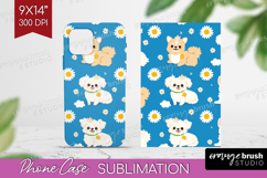 Cute Dog Phone Case PNG - Chibi Puppy Case PNG Sublimation Product Image 1
