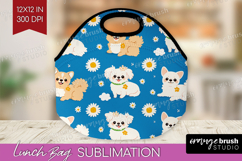 Cute Dog Lunch Bag - Chibi Puppy Lunch Bug PNG Sublimation Product Image 1