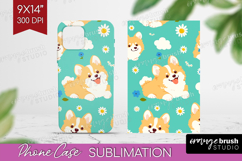 Cute Dog Phone Case PNG - Chibi Puppy Case PNG Sublimation Product Image 1