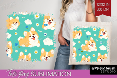 Cute Dog Tote Bag - Chibi Puppy Tote Bag PNG Sublimation Product Image 1