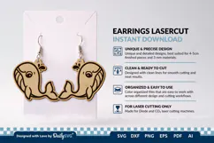 Cute Ocean Animal Earring SVG | Kawaii Sea Life Product Image 3