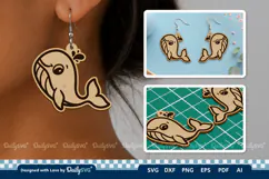 Cute Ocean Animal Earring SVG | Kawaii Sea Life Product Image 1