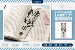 Cute Winter Animal Bookmark SVG | Snowy Reading Craft Product Image 1
