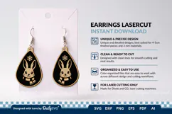 Cute Winter Animal Earring SVG | Laser Cut Jewelry Product Image 1