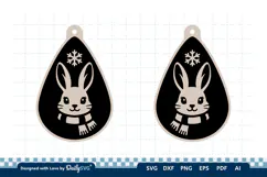 Cute Winter Animal Earring SVG | Laser Cut Jewelry Product Image 2
