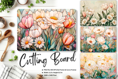Flower Cutting Board Kitchen Chopping Board Sublimation_2 Product Image 1