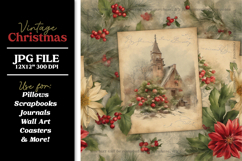Huge Vintage Christmas Digital Paper Backgrounds Bundle Product Image 20