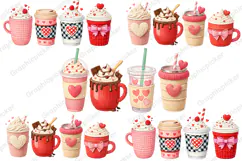 Yarn Valentine Coffee PNG, Valentine Coffee Faux Yarn PNG Product Image 5