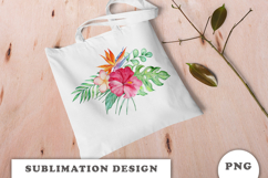Watercolor Tropical Flowers Bouquet png Product Image 2