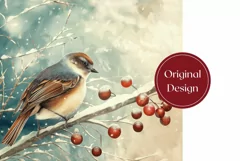 Christmas Bird Tumbler Wrap, Winter Forest Tumbler Template Product Image 2