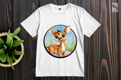 Cute Baby Deer Cartoon Clipart PNG Product Image 2