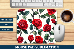 Rose Flower Mouse Pad | Mouse Pad Sublimation Product Image 1