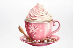 Christmas Hot Cocoa Watercolor Clipart PNG Product Image 2