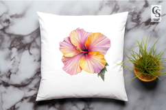 Colorful Hibiscus Flower Botanical Clipart Sublimation PNG Product Image 3
