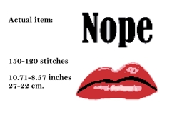 Cross stitch nope lips pattern, disgusting modern emotional Product Image 2
