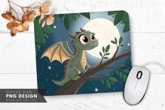Moonlit Dragon Perched in a Tree Mouse Pad PNG Design Product Image 1
