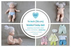 14&#039;&#039;/36 cm Waldorf baby doll PDF pattern and tutorial Product Image 1