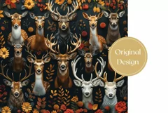 Forest Animals Tumbler Wrap, Deer Tumbler Design, Deers PNG Product Image 2