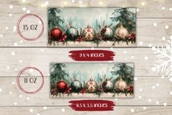 Vintage Christmas Mug Wrap, Christmas Sublimation Coffee Mug Product Image 2