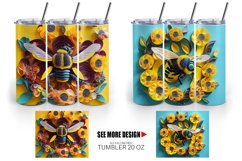 3d Bee Quilling Art | Tumbler Sublimation Wrap Product Image 2