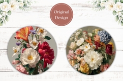 Art Flowers Car Coaster Template, Floral Coasters PNG Product Image 2