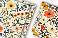 Vintage Autumn Flower Digital Paper Product Image 2