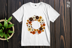 Orange Daisy Floral Wreath Clipart Sublimation PNG Product Image 2