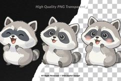 15 Bundle Watercolor Raccoon Cute Baby Animal Forest Wild Product Image 2