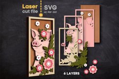 Pig Frame SVG laser cut file for Glowforge Product Image 2