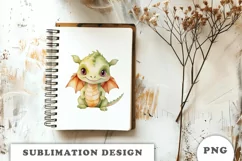 Watercolor cute Dragon sublimation png Product Image 2