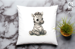 Cute Baby Zebra Jungle Animal Clipart Sublimation PNG Product Image 2