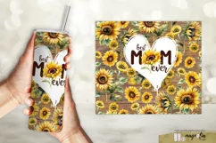 Best mom ever, sunflower sublimation tumbler wrap Product Image 2