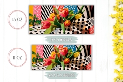 Cartoon Tulips Mug Wrap, Spring Mug, Flowers Mug Product Image 2