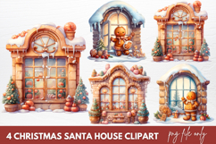 Christmas Santa House Clipart Sublimation Product Image 1