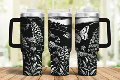40oz Tumbler laser svg, Wildflowers pattern wrap Product Image 1