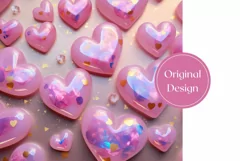3D Love Hearts Tumbler Wrap, 3D Valentine's Day Tumbler PNG Product Image 2