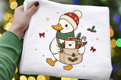Cute Christmas Duck PNG, Christmas Mailman Duck Sublimation Product Image 5