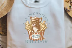 Retro Dog Breeds Quotes Want some french fries bulldog png Product Image 2