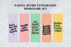 Pastel Retro Typography Bookmark Set,Groovy 70s Aesthetic Product Image 2