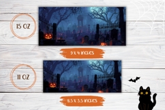 Spooky Halloween Mug Design, Halloween Cemetery Mug Wrap Product Image 2