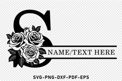 Rose Flowers Monogram Split Letters SVG Laser Cut Files Product Image 2