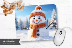 Cozy Snowman in Winter Wonderland Mouse Pad PNG Product Image 1