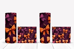 Cute Bows Tumbler Wrap, Cartoon Halloween Bats Tumbler Product Image 2