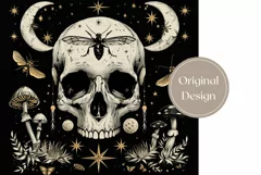 Gothic Tumbler Wrap Design, White Skull Tumbler Design Product Image 2
