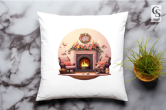 Floral Fireplace Cozy Living Room Sublimation SVG PNG Product Image 3