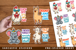 12 Sarcastic birthday Stickers, Funny Animals sticker Bundle Product Image 3