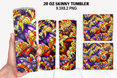 Bats Skinny Tumbler 20oz Wrap Design, Halloween Tumbler PNG Product Image 1